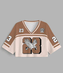 V-neck partial mesh T-shirt