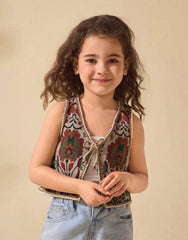 Girls’ Floral Pattern Vest – Adorable Summer Top (4Y–7Y)