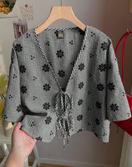 Comfortcana Plaid Floral Embroidered Women’s Shirt – Casual Woven Top