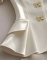 Clasi Women’s Elegant Single-Breasted Short Sleeve Shirt – Chic Summer Top