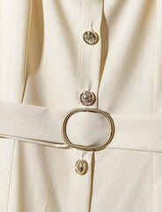 Franclia Women’s Sweetheart Neck Belted Short Sleeve Dress – Elegant Summer Outfit