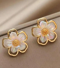 Women’s Small Flower Cubic Zirconia Stud Earrings – Everyday & Valentine’s Gift