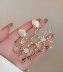 Women’s Faux Pearl Flower Drop Earrings – Elegant Valentine’s Gift