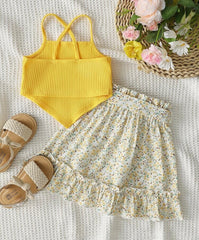 Baby Girl Cami Top & Floral Skirt Set