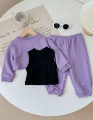 Baby Girl Knitted Letter Print Vest & Pants Set