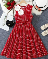 Tween Girl Casual Midi Dress –