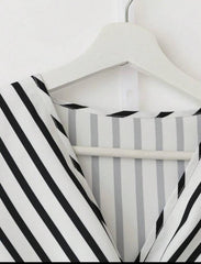 Women’s Stripe Tie-Back V-Neck Midi Dress | GlowEve