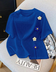 Women’s 3D Floral Print T-Shirt | Franclia Casual Top