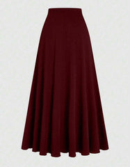 Women’s Plus Size Burgundy Knit Top & Skirt Set | Clasi