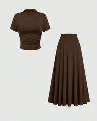 Women’s Plus Size Knit Top & Skirt Set | Clasi