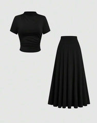 Women’s Plus Size Knit Top & Skirt Set | Clasi