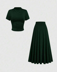 Women’s Plus Size Knit Top & Skirt Set | Clasi