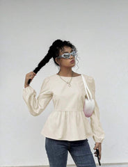 Women’s Tie Backless Blouse | INAWLY Autumn Top