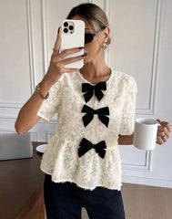 Women’s Elegant Bowknot Chiffon Shirt | Serisse Summer Top