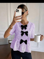 Women’s Elegant Bowknot Chiffon Shirt | Serisse Summer Top