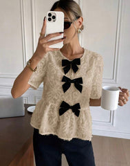 Women’s Elegant Bowknot Chiffon Shirt | Serisse Summer Top