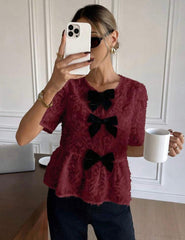 Women’s Elegant Bowknot Chiffon Shirt | Serisse Summer Top