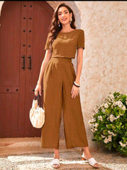 Women’s 2-Piece Top & Wide-Leg Pants Set | Mulvari Outfit