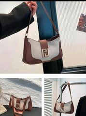 Women’s French Linen Patchwork Shoulder Bag | Large Capacity 2025