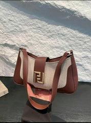 Women’s French Linen Patchwork Shoulder Bag | Large Capacity 2025