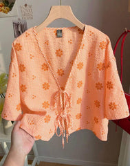 Comfortcana  Plaid Floral Embroidered Women’s Shirt – Casual Woven Top