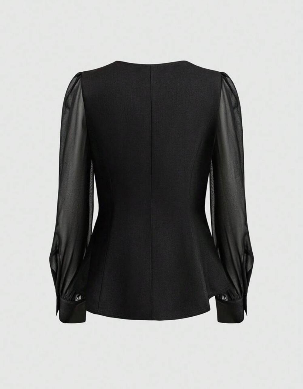 GlowEve Women’s Asymmetrical Metal Button Long Sleeve Shirt – Elegant Casual Work Top