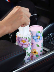 Circular Flower Car Tissue Holder – Travel &amp; Home Use