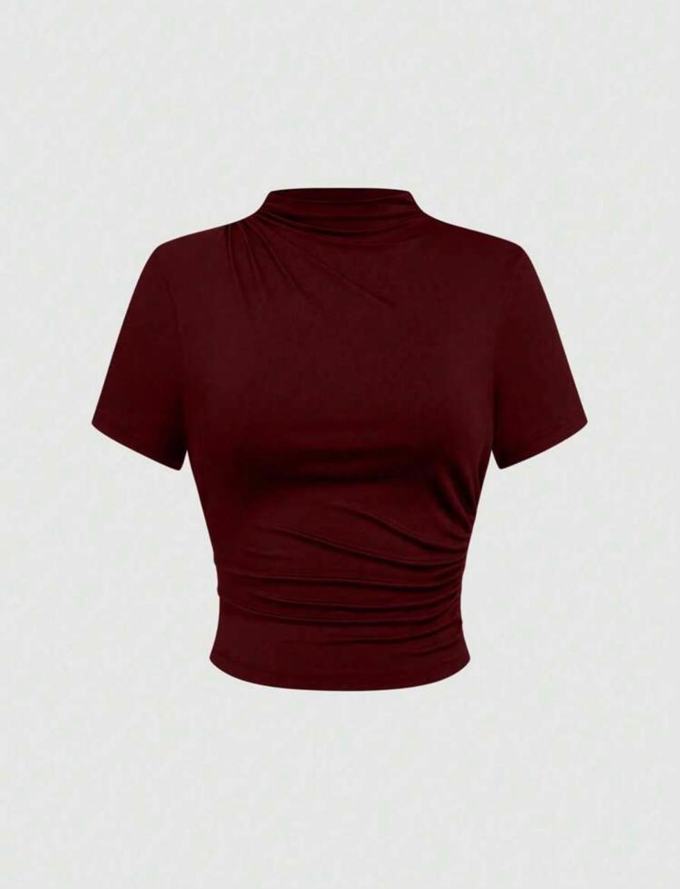 Women’s Plus Size Burgundy Knit Top & Skirt Set | Clasi