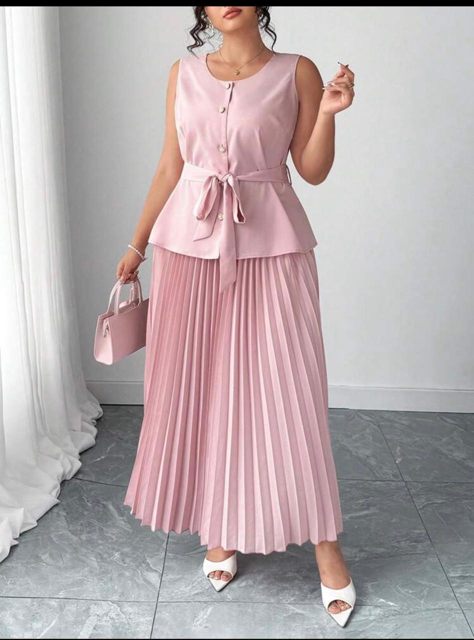 Plus Size Women’s 2-Piece Shirt & Skirt Set | Elenzga
