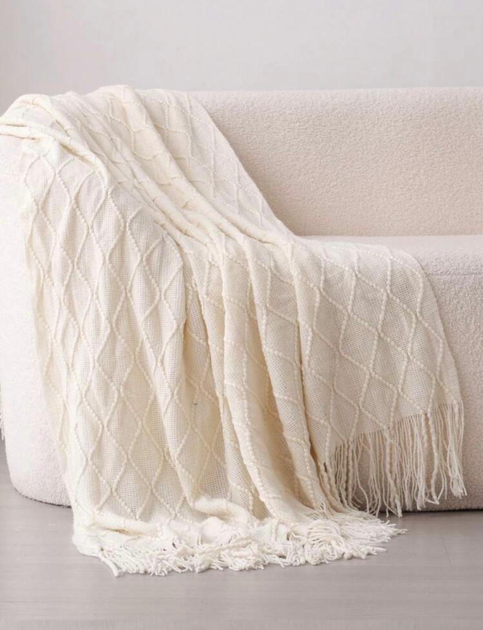 Solid Color Knitted Plaid Blanket | X Milania Throw