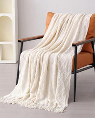 Solid Color Knitted Plaid Blanket | X Milania Throw