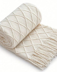 Solid Color Knitted Plaid Blanket | X Milania Throw
