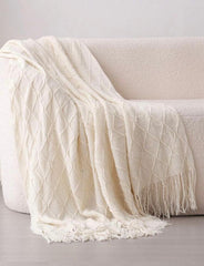 Solid Color Knitted Plaid Blanket | X Milania Throw