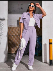 Women’s Solid Color Shirt & Pants Set | Mulvari 2-Piece Outfit