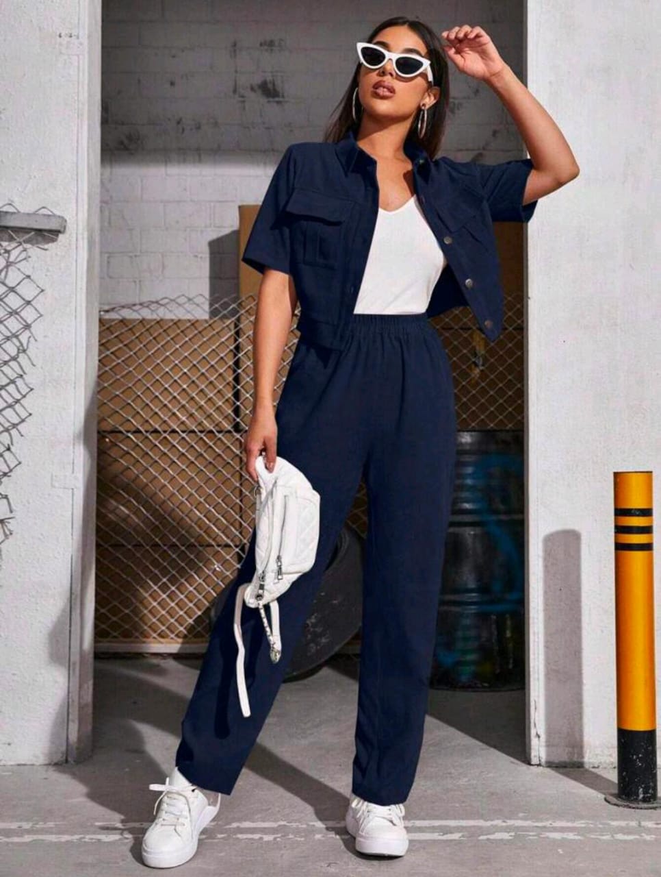 Women’s Solid Color Shirt & Pants Set | Mulvari 2-Piece Outfit