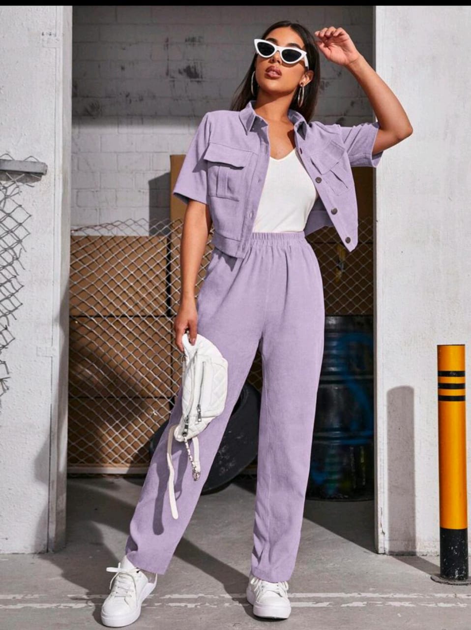 Women’s Solid Color Shirt & Pants Set | Mulvari 2-Piece Outfit