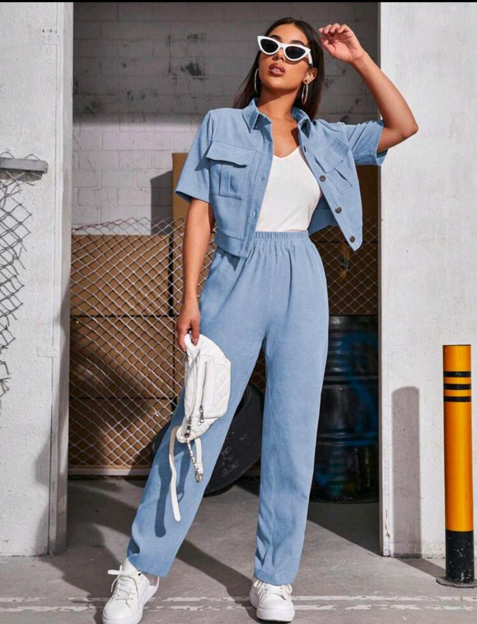 Women’s Solid Color Shirt & Pants Set | Mulvari 2-Piece Outfit